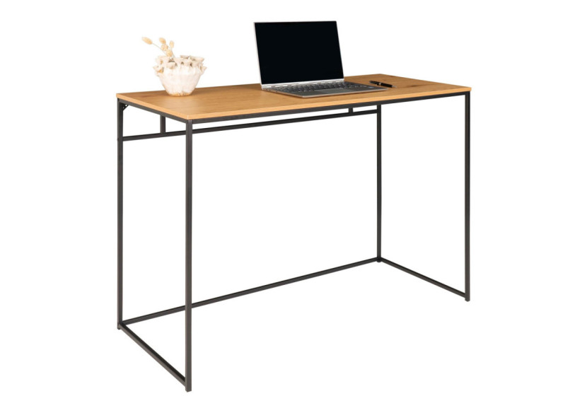 Bureau Vita - Cadre noir et plateau aspect chêne 100 x 45 x 75 cm - 2402055 - House Nordic