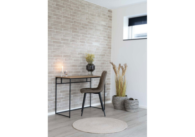 Bureau Vita - Cadre noir et plateau aspect chêne 100 x 45 x 75 cm - 2402055 - House Nordic 2