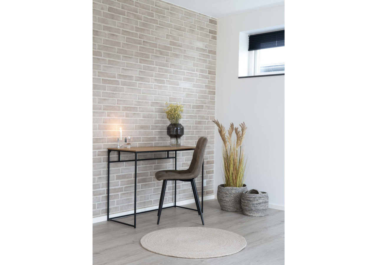 Bureau Vita - Cadre noir et plateau aspect chêne 100 x 45 x 75 cm - 2402055 - House Nordic