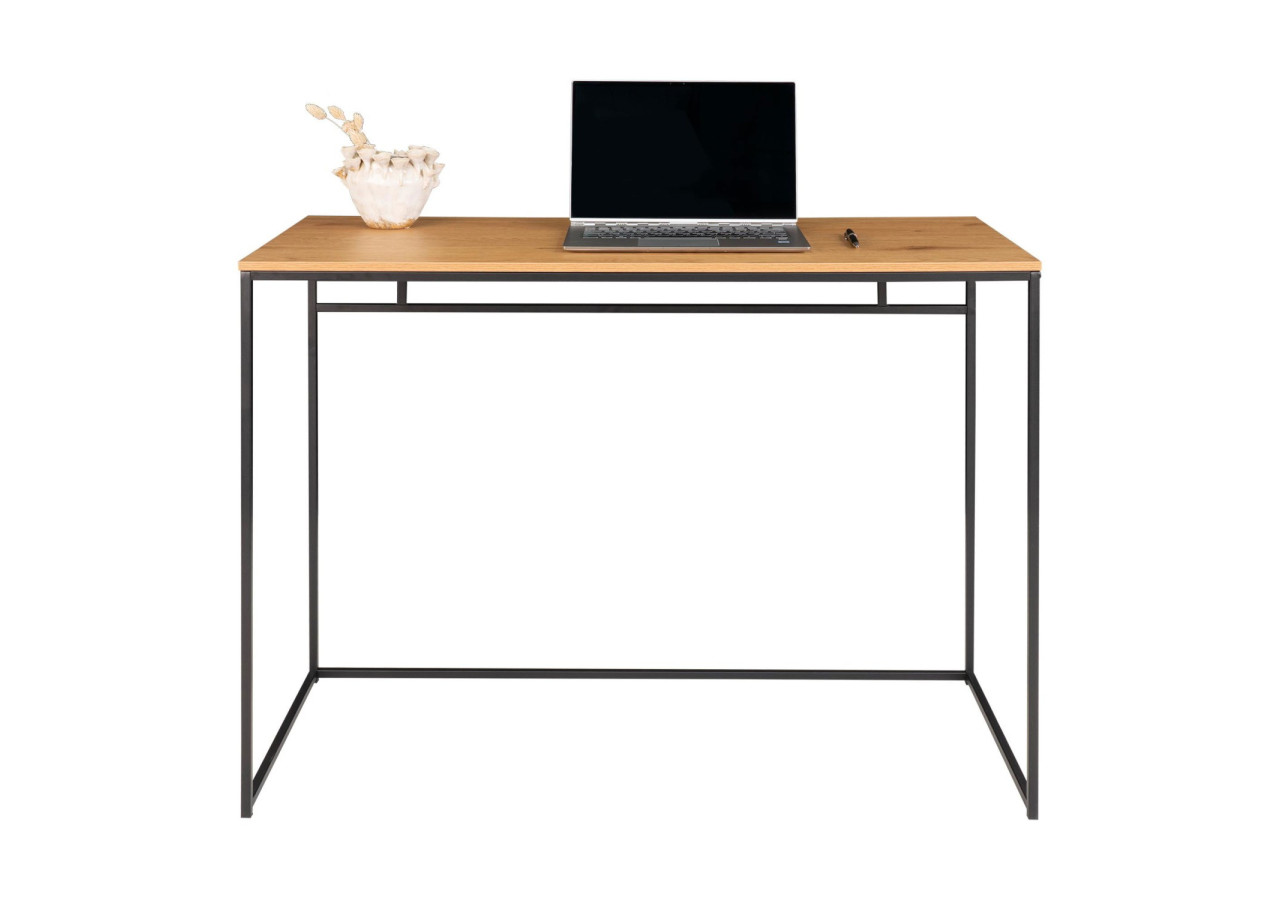 Bureau Vita - Cadre noir et plateau aspect chêne 100 x 45 x 75 cm - 2402055 - House Nordic
