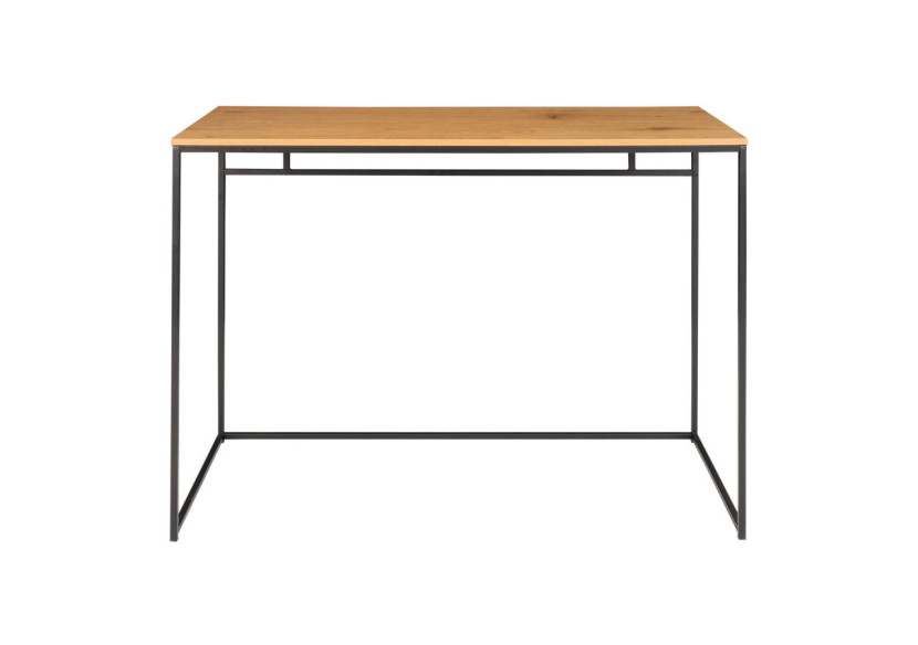 Bureau Vita - Cadre noir et plateau aspect chêne 100 x 45 x 75 cm - 2402055 - House Nordic