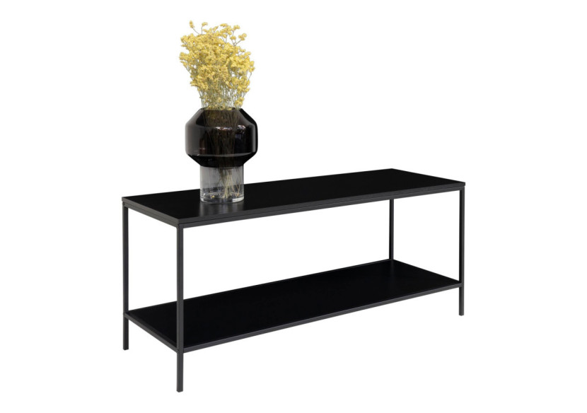 Meuble TV Vita - Cadre noir et deux étagères noires 100 x 36 x 45 cm - 2501030 - House Nordic