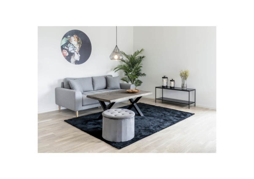 Meuble TV Vita - Cadre noir et deux étagères noires 100 x 36 x 45 cm - 2501030 - House Nordic