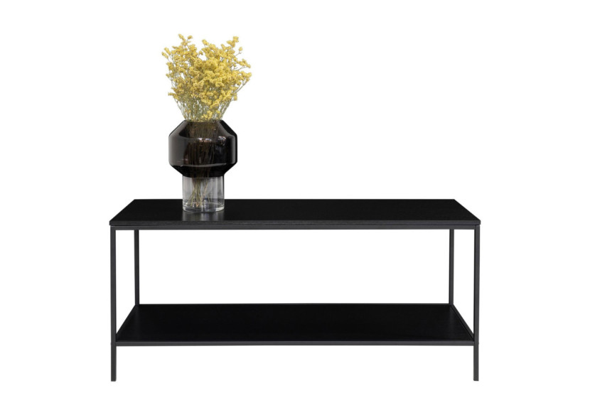 Meuble TV Vita - Cadre noir et deux étagères noires 100 x 36 x 45 cm - 2501030 - House Nordic