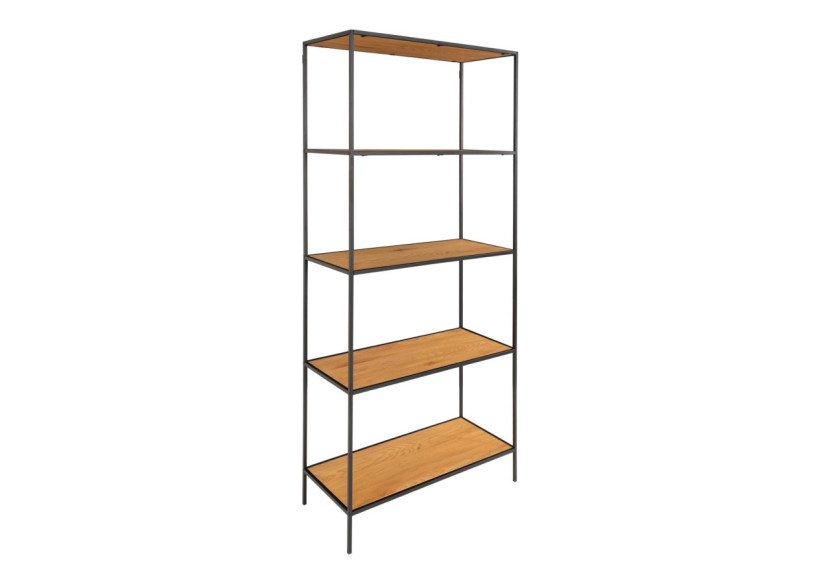 Étagère Vita - Cadre noir et cinq étagères aspect chêne 80 x 36 x 170 cm - 3001105 - House Nordic Étagère Vita - Cadre noir et cinq étagères aspect chêne 80 x 36 x 170 cm - 3001105 - House Nordic