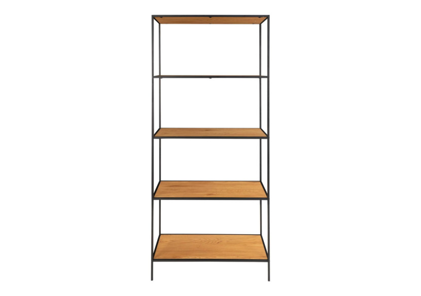Étagère Vita - Cadre noir et cinq étagères aspect chêne 80 x 36 x 170 cm - 3001105 - House Nordic Étagère Vita - Cadre noir et cinq étagères aspect chêne 80 x 36 x 170 cm - 3001105 - House Nordic