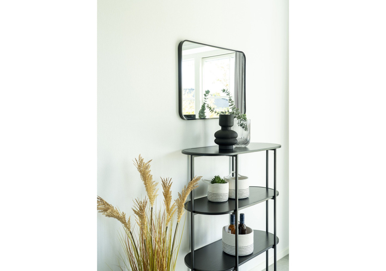 Étagère Vita - Étagère ovale avec cadre noir et quatre étagères noires - 3001150 - House Nordic