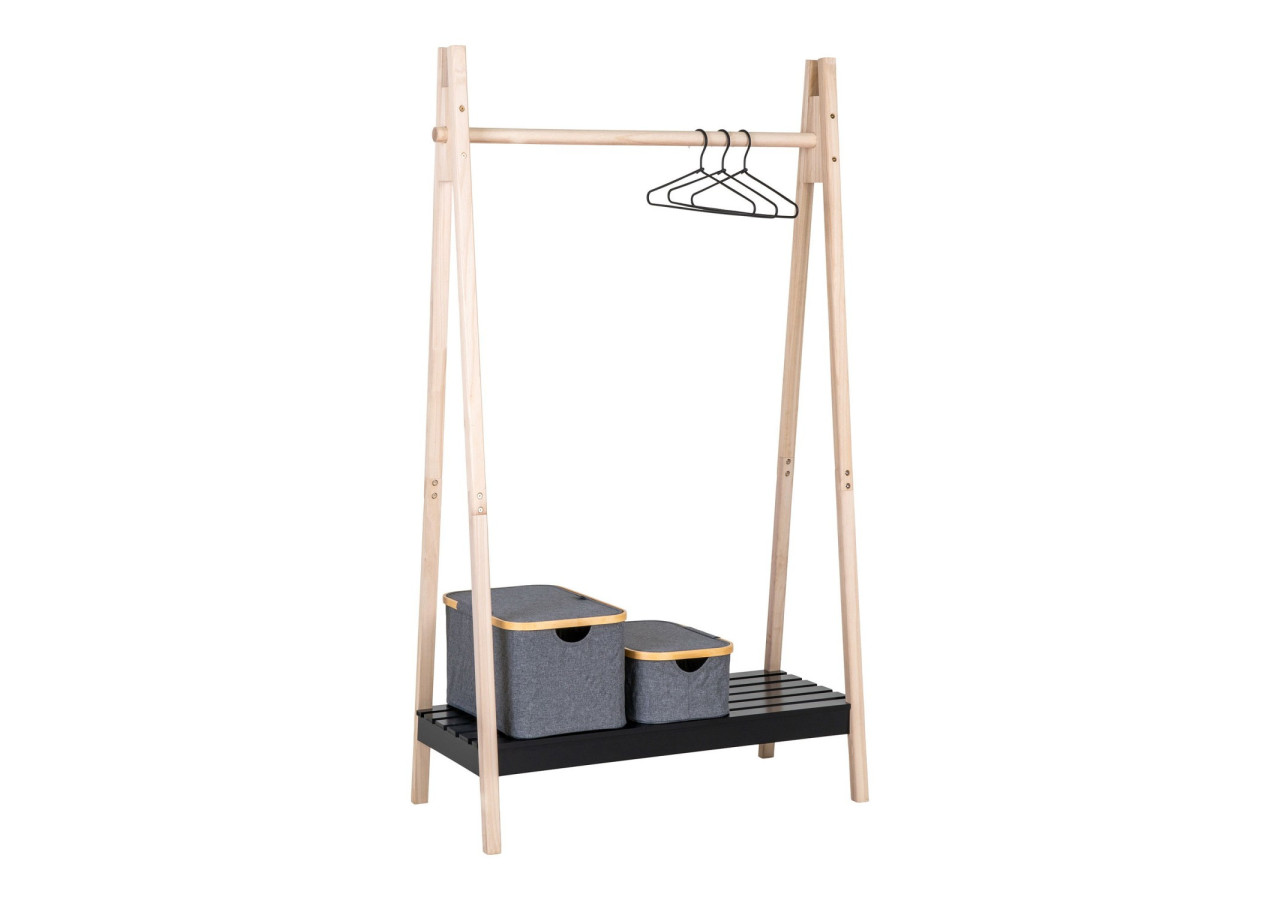 Portant TORINO - Bois naturel et noir - 3604051 - House Nordic