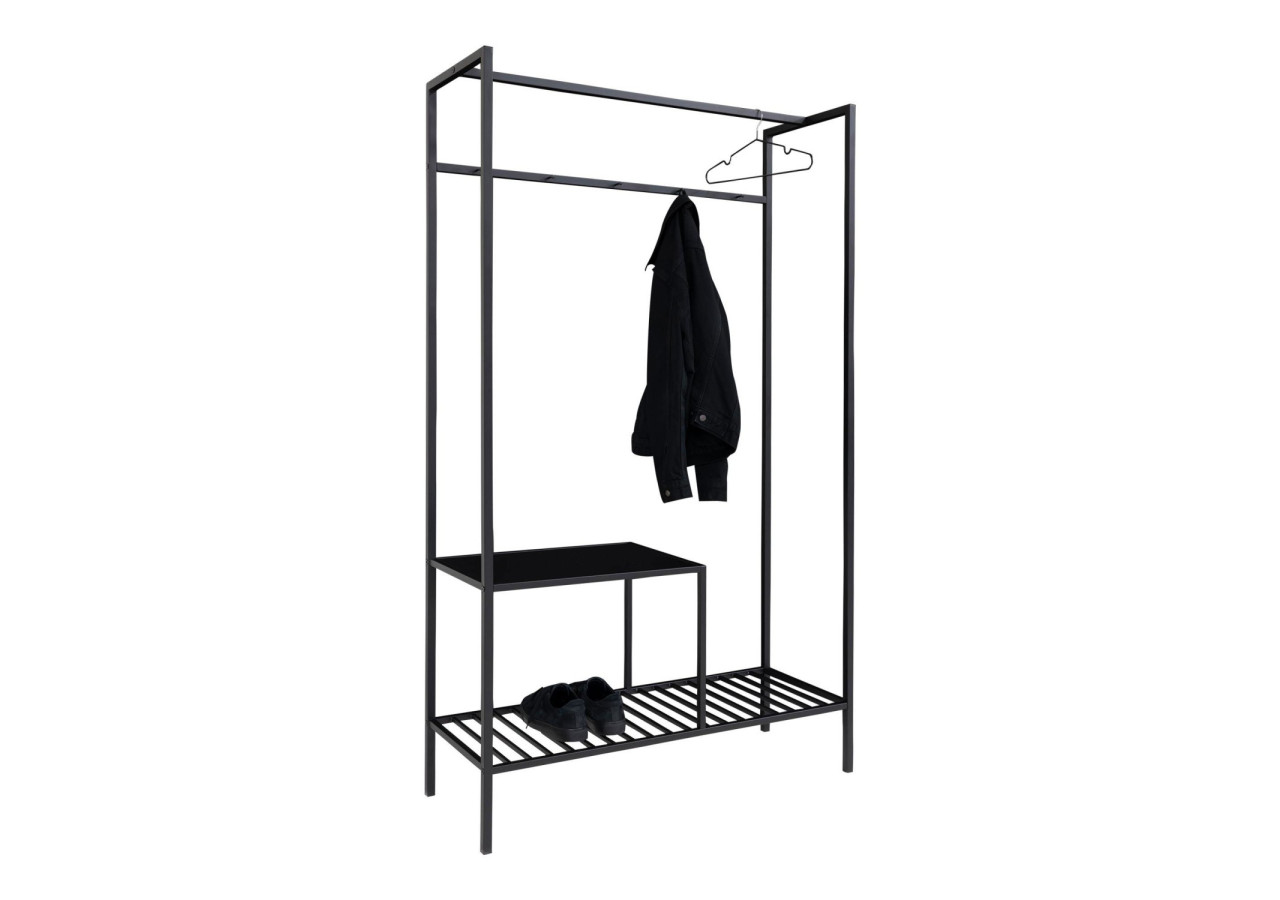 Armoire VITA - Cadre noir avec 2 étagères - 3604070 - House Nordic