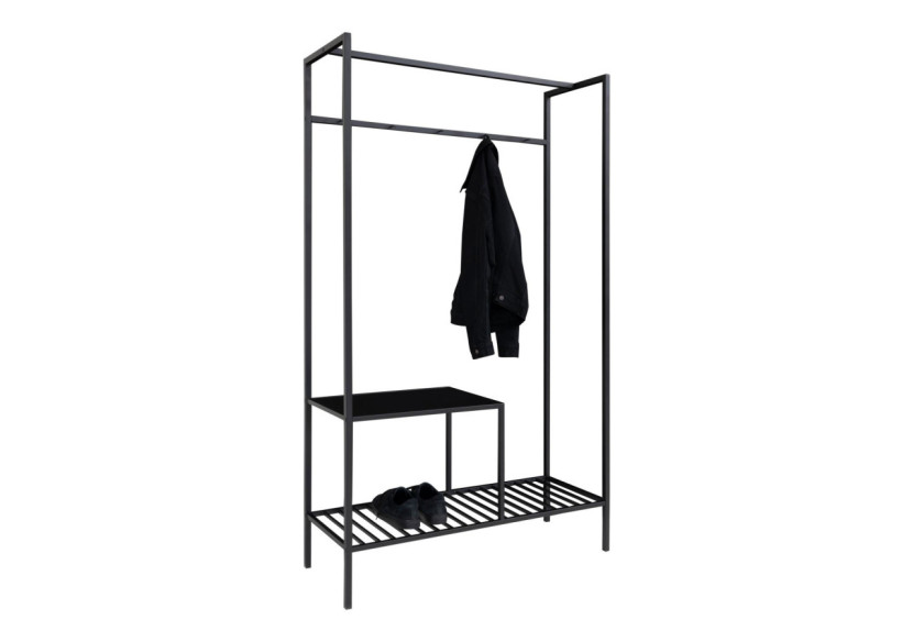 Armoire VITA - Cadre noir avec 2 étagères - 3604070 - House Nordic