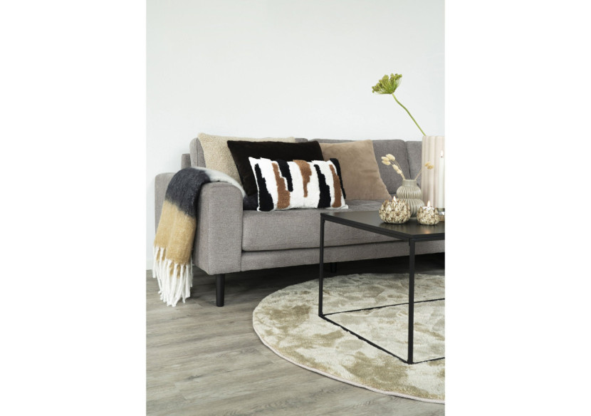 Plaid SINTRA - Noir, blanc et marron en acrylique 170 x 130 cm - 3960901 - House Nordic