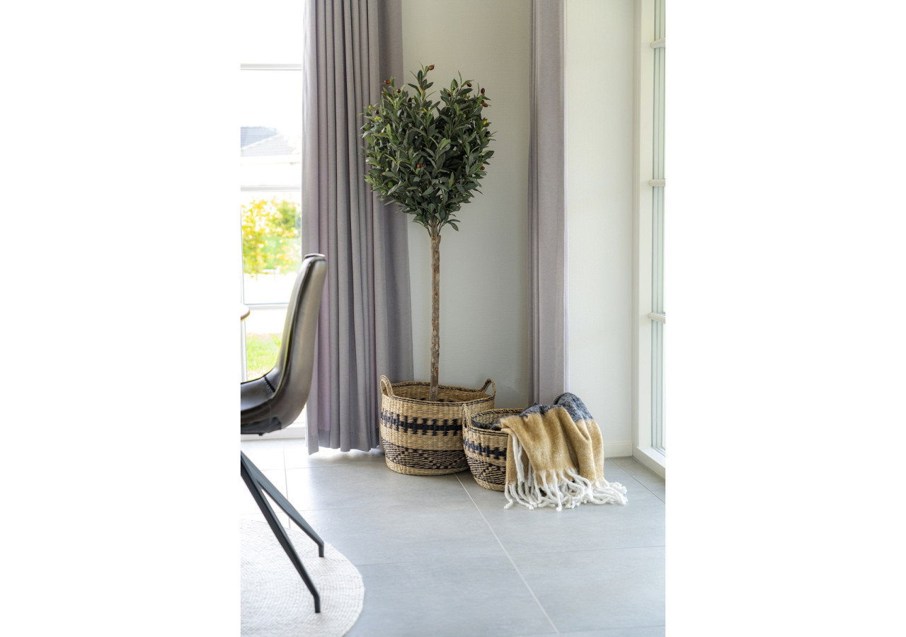 Plaid SINTRA - Noir, blanc et marron en acrylique 170 x 130 cm - 3960901 - House Nordic