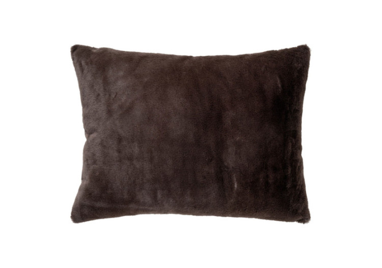 Coussin EVORA - Fourrure artificielle gris foncé 45 x 60 cm - 3962081 - House Nordic