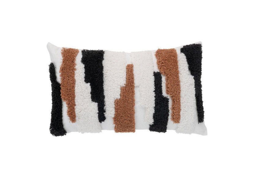 Coussin SAGRES - Motifs marron, noir et blanc 30 x 50 cm - 3962086 - House Nordic