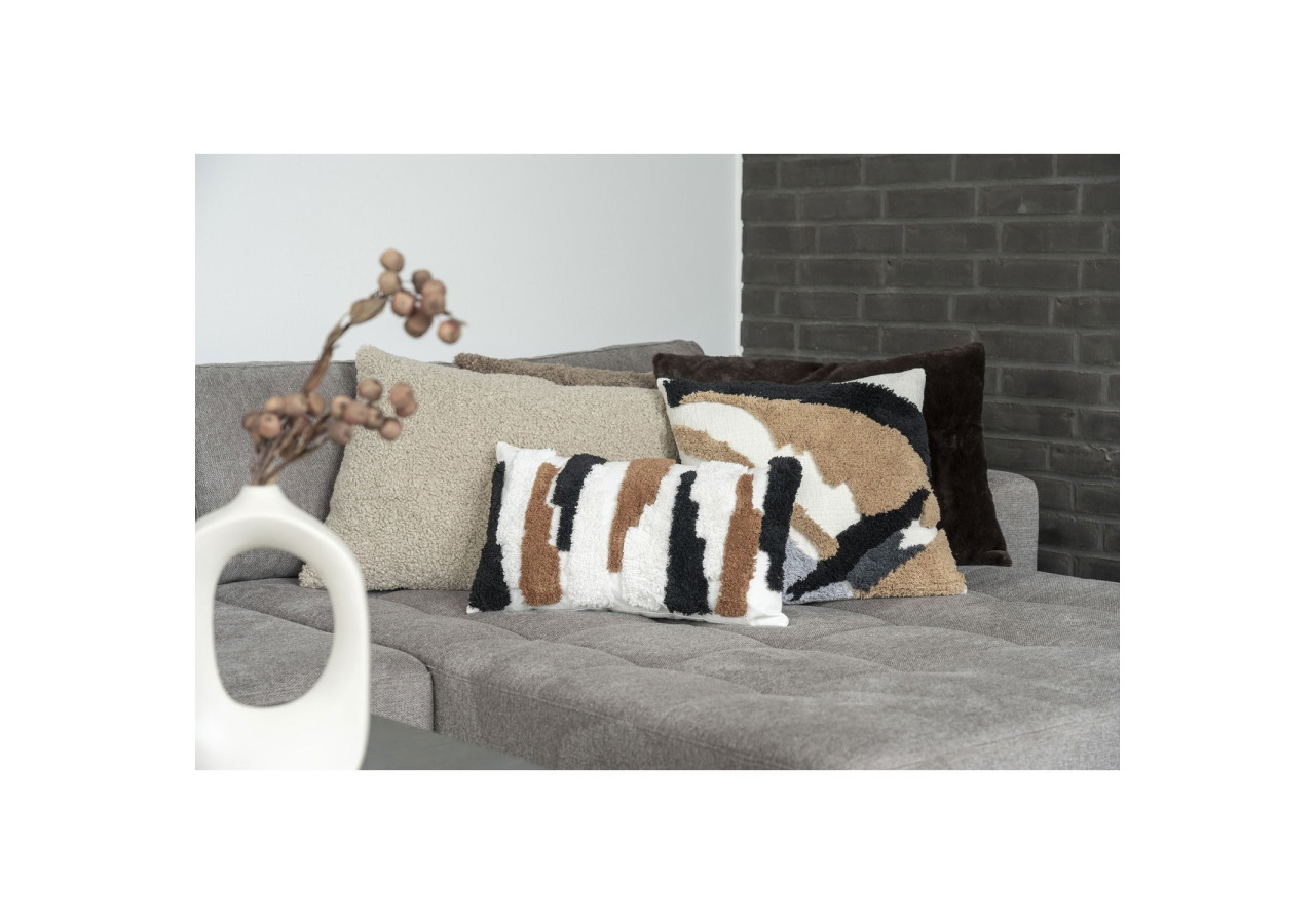 Coussin SAGRES - Motifs marron, noir et blanc 30 x 50 cm - 3962086 - House Nordic