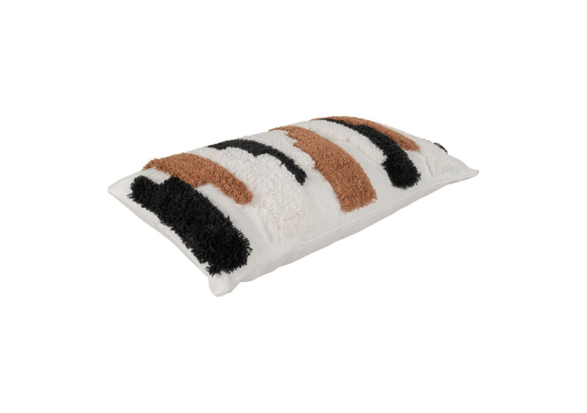 Coussin SAGRES - Motifs marron, noir et blanc 30 x 50 cm - 3962086 - House Nordic