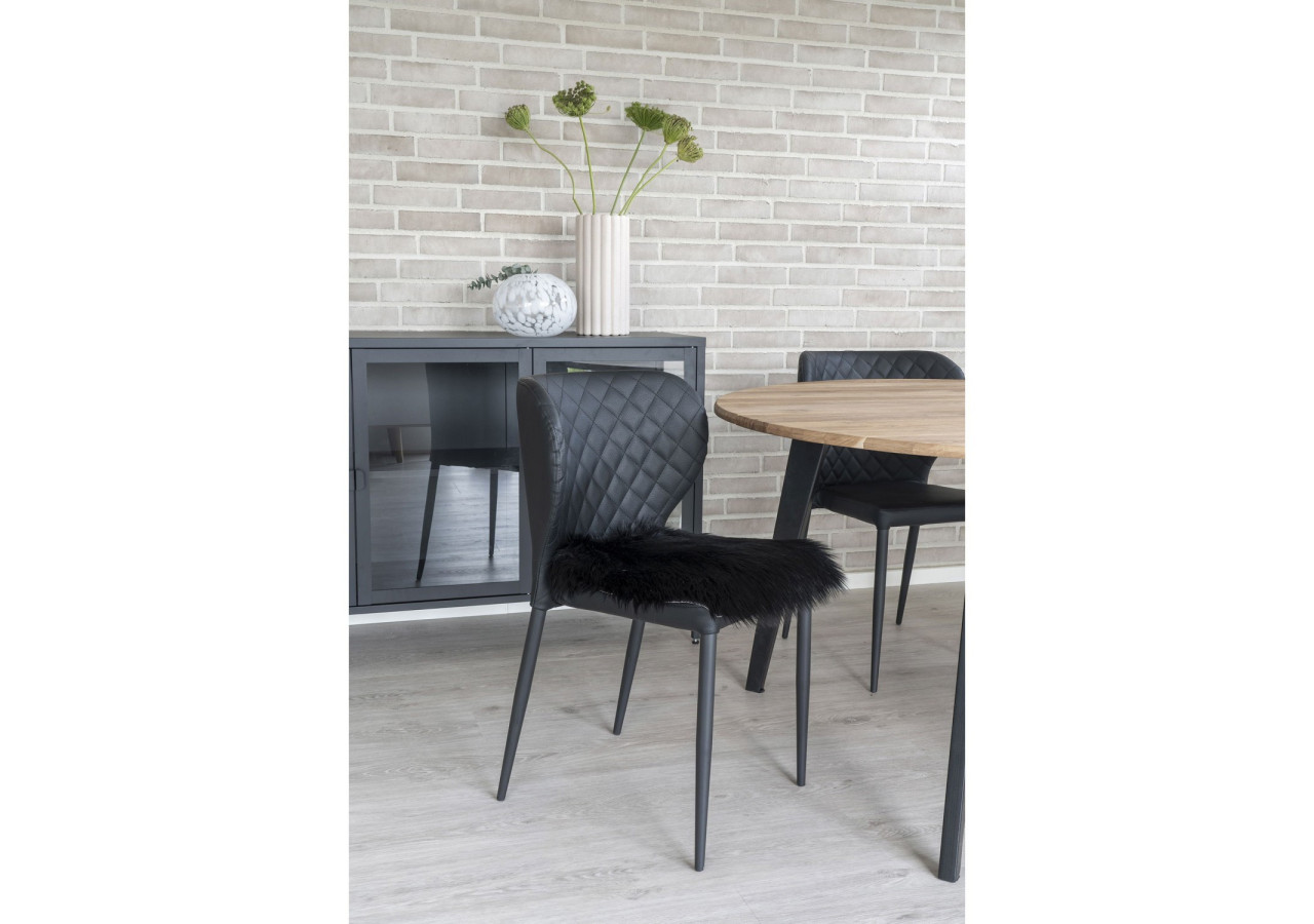 Lambskin Seat Artificiel - Peau de mouton synthétique noire 40x40 cm - 3981153 - House Nordic