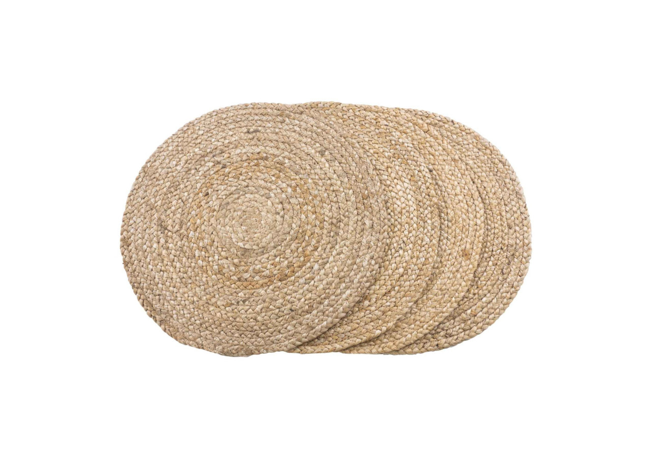 Set de 4 sets de table Bombay - Jute naturel rond 38 cm - 3984001 - House Nordic