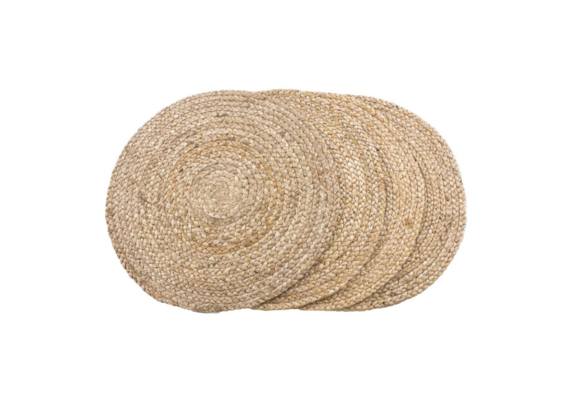 Set de 4 sets de table Bombay - Jute naturel rond 38 cm - 3984001 - House Nordic