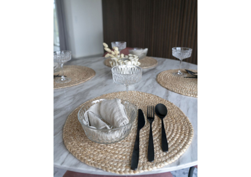 Set de 4 sets de table Bombay - Jute naturel rond 38 cm - 3984001 - House Nordic
