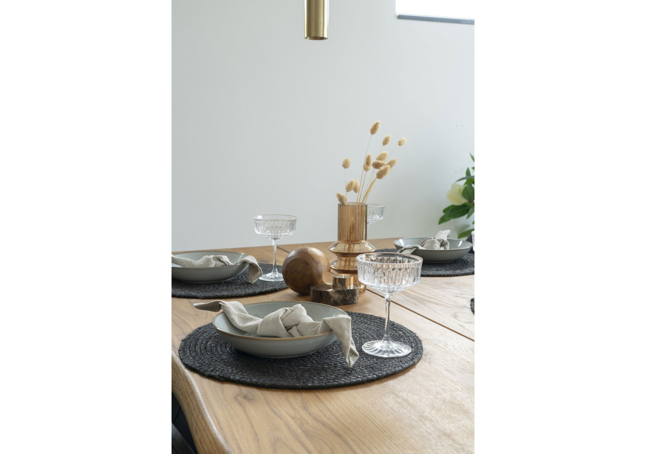 Set de 4 sets de table Bombay - Jute gris foncé rond 38 cm - 3984002 - House Nordic