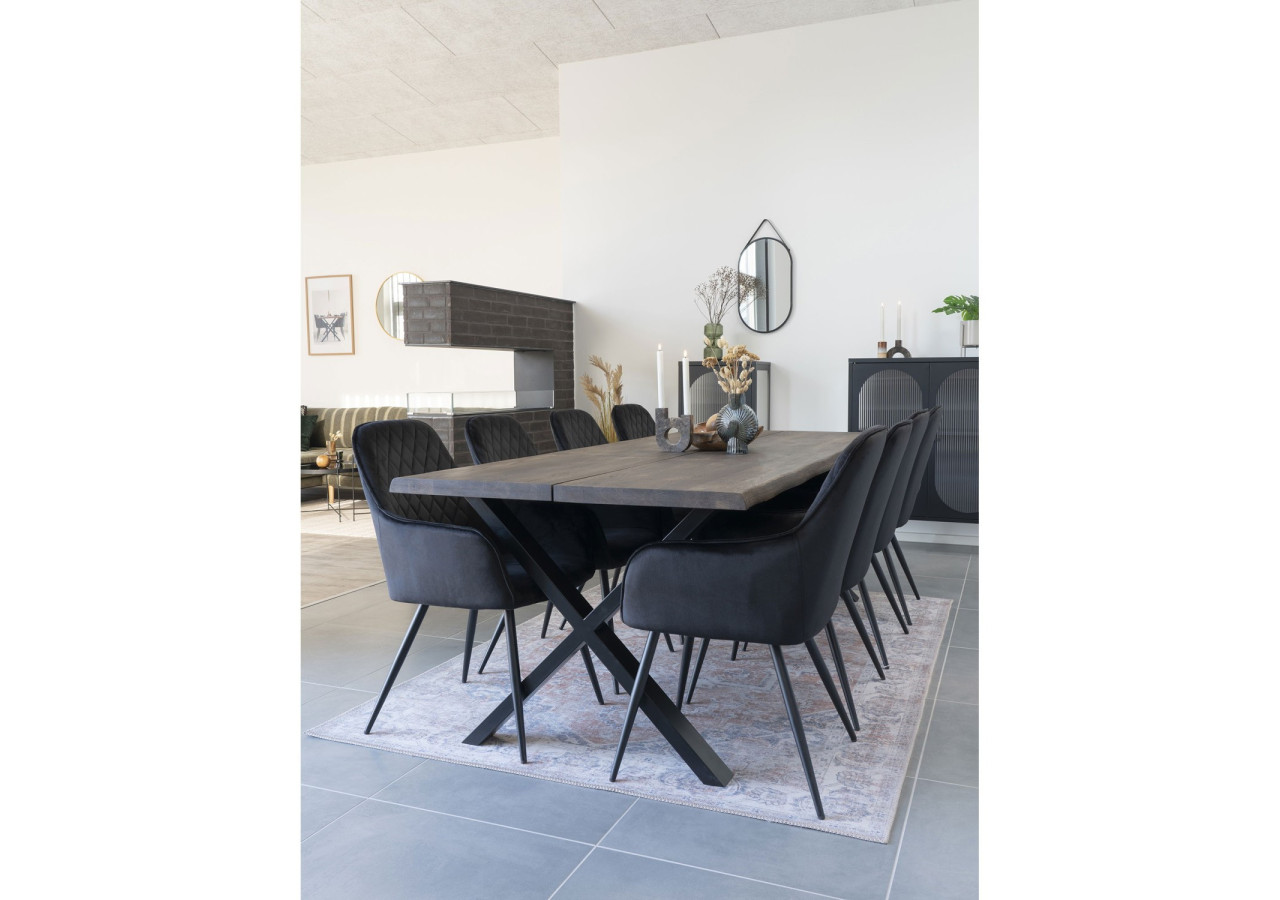 Miroir Trapani - Cadre en acier noir avec sangle PU 35x60 cm - 4001080 - House Nordic