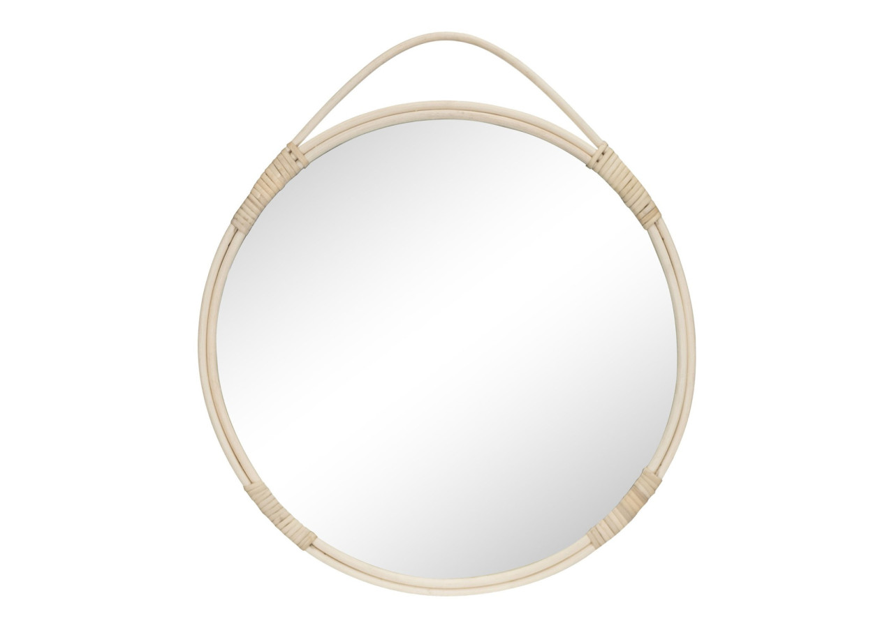 Miroir MALO - Miroir rond en rotin naturel 50 cm - 4001250 - House Nordic