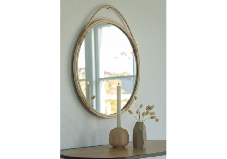 Miroir MALO - Miroir rond en rotin naturel 50 cm - 4001250 - House Nordic 2