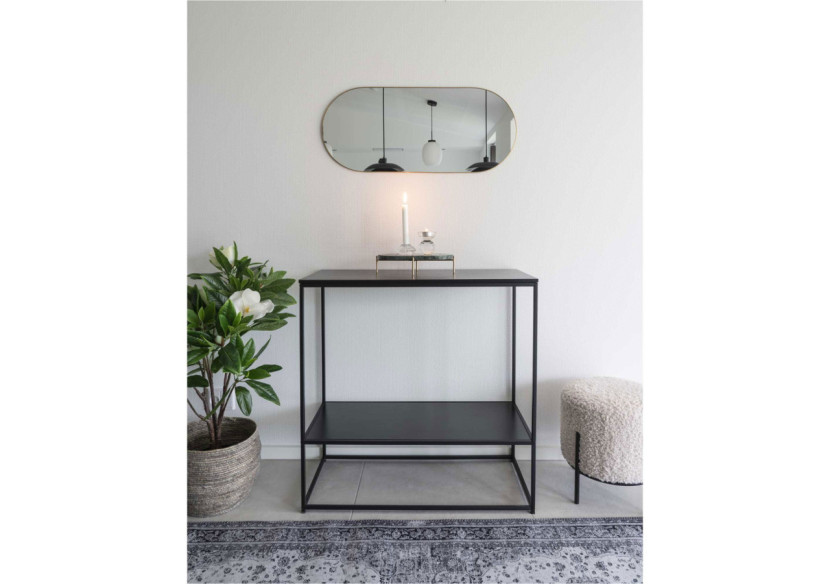 Miroir JERSEY OVAL - Miroir ovale avec cadre en acier effet laiton 35x80 cm - 4001430 - House Nordic