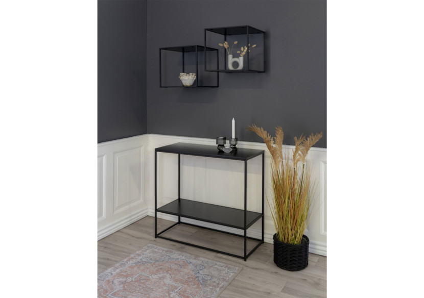 Étagère VITA - Cadre noir avec étagères noires 36 x 36 x 36 cm - 4282240 - House Nordic