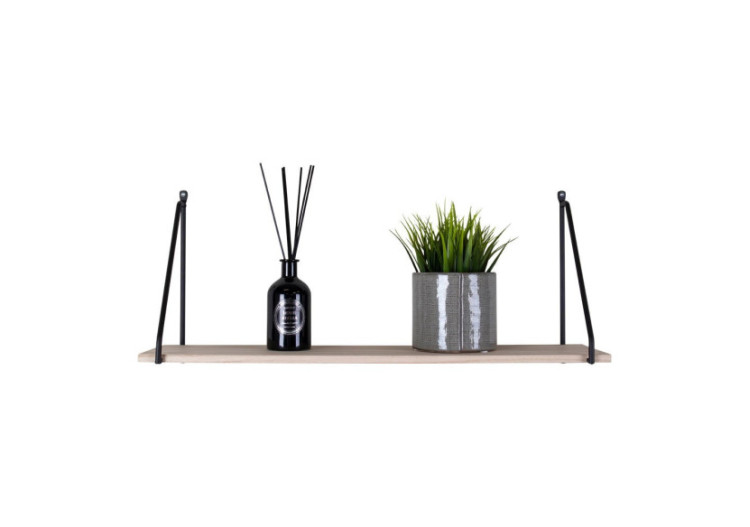 Étagère ARNHEM - Cadre noir avec une étagère en bois naturel 65 x 17 cm - 4291070 - House Nordic