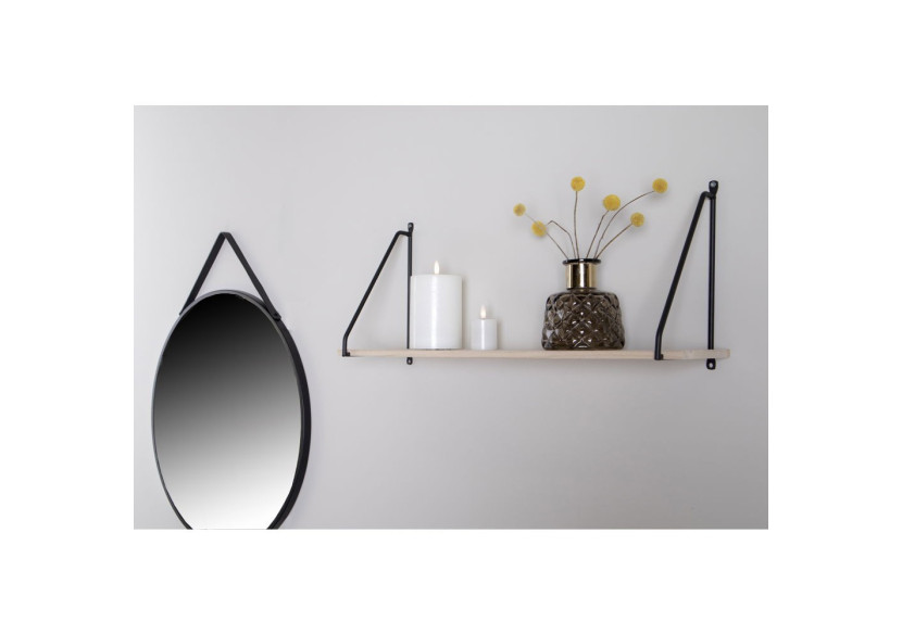 Étagère ARNHEM - Cadre noir avec une étagère en bois naturel 65 x 17 cm - 4291070 - House Nordic