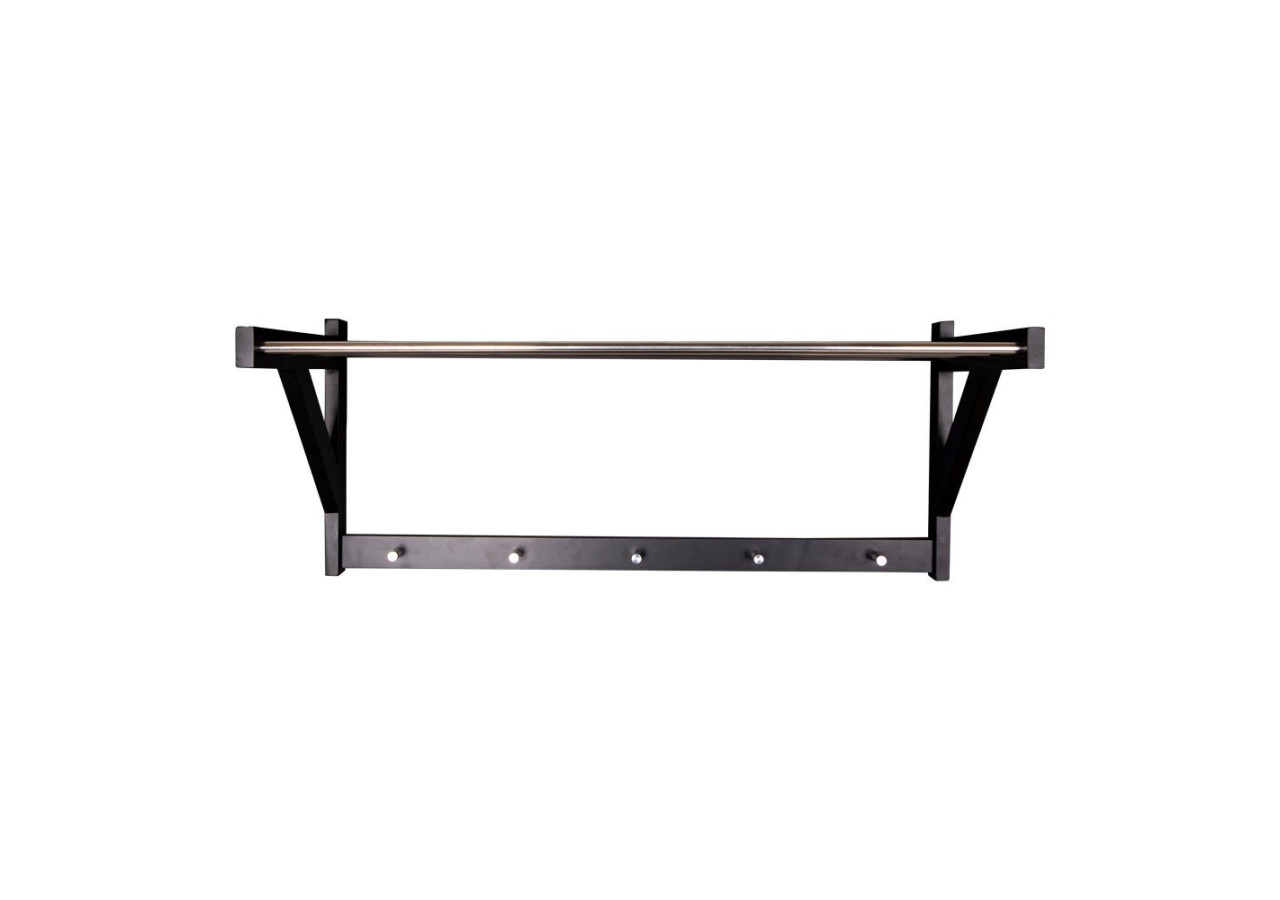 Étagère à chapeaux PADOVA - Bois noir et métal 78 x 32 cm - 4291090 - House Nordic