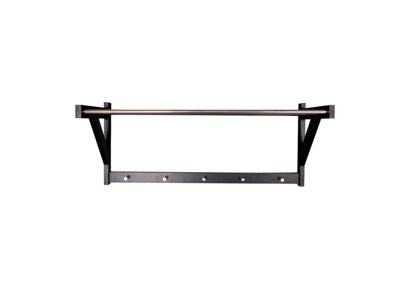 Étagère à chapeaux PADOVA - Bois noir et métal 78 x 32 cm - 4291090 - House Nordic