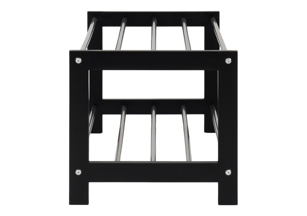 Rangement à chaussures PADOVA - Rack noir avec 2 niveaux en métal 78 x 34 cm - 4291095 - House Nordic