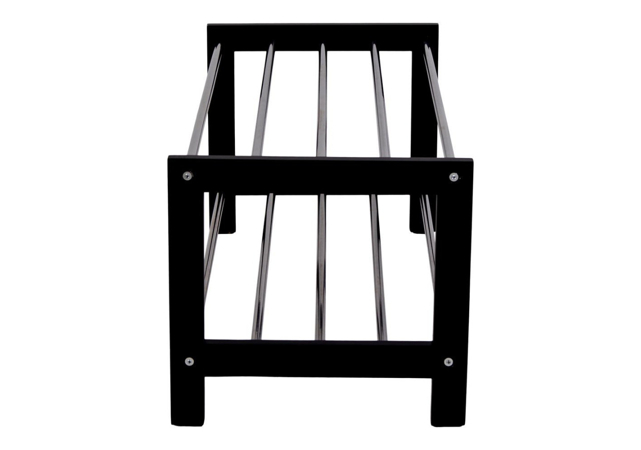 Rangement à chaussures PADOVA - Rack noir avec 2 niveaux en métal 78 x 34 cm - 4291095 - House Nordic