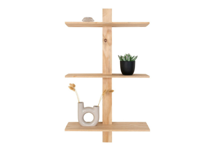 Étagère Almelo - Étagère murale avec 3 étagères en bois naturel 21x55x72 cm - 4291120 - House Nordic