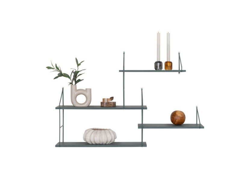 Étagère Harlem - Étagère murale avec cadre vert et 4 étagères vertes - 4291130 - House Nordic