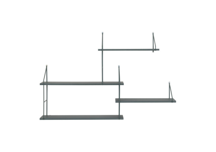 Étagère Harlem - Étagère murale avec cadre vert et 4 étagères vertes - 4291130 - House Nordic 2