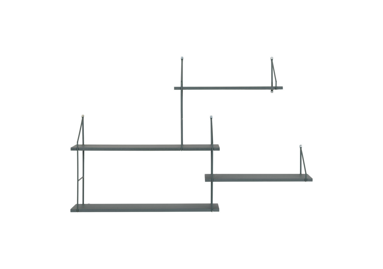 Étagère Harlem - Étagère murale avec cadre vert et 4 étagères vertes - 4291130 - House Nordic