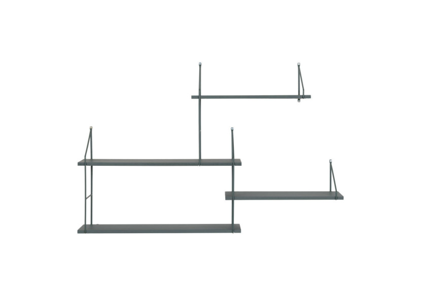 Étagère Harlem - Étagère murale avec cadre vert et 4 étagères vertes - 4291130 - House Nordic