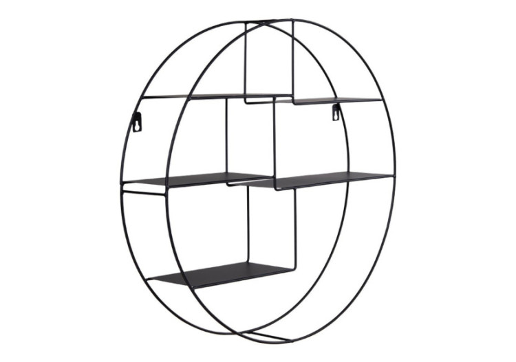 Étagère Genk - Étagère ronde avec cadre en acier noir 47x10 cm - 4292140 - House Nordic 2