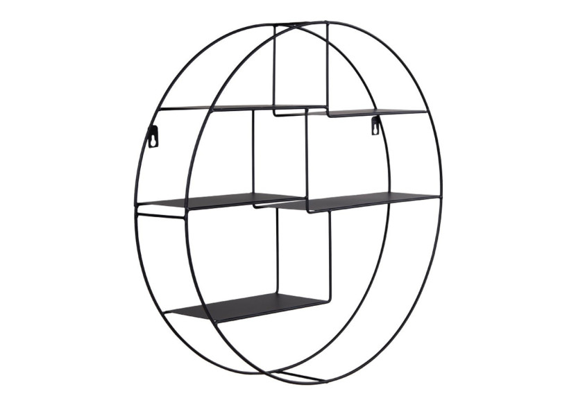 Étagère Genk - Étagère ronde avec cadre en acier noir 47x10 cm - 4292140 - House Nordic