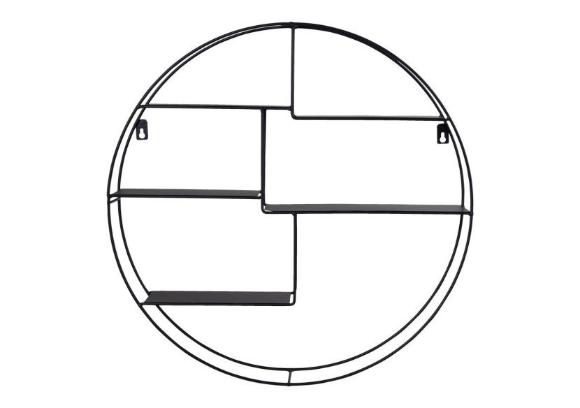 Étagère Genk - Étagère ronde avec cadre en acier noir 47x10 cm - 4292140 - House Nordic