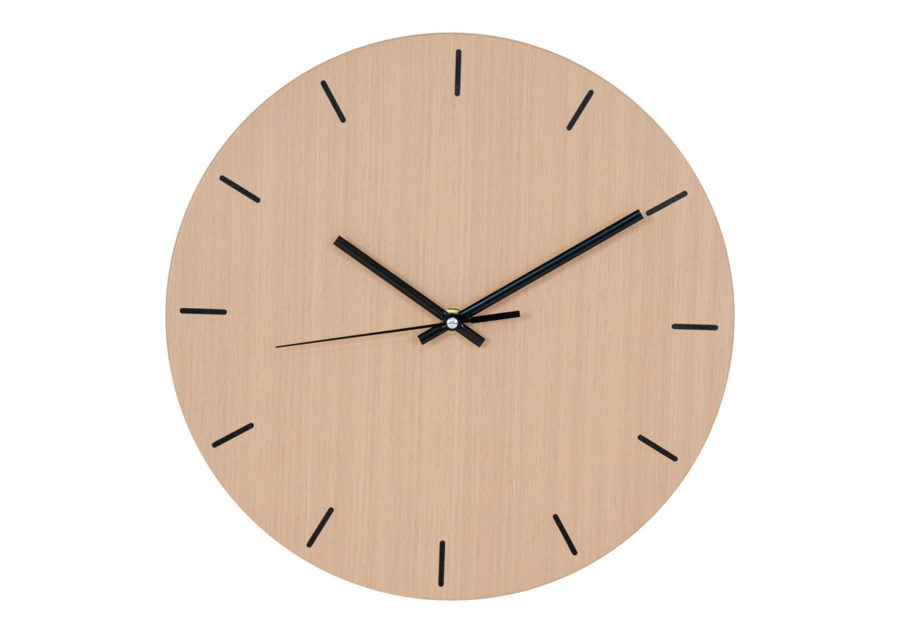 Horloge murale Asti - Horloge en métal avec structure en bois naturel 30 cm - 4361100 - House Nordic