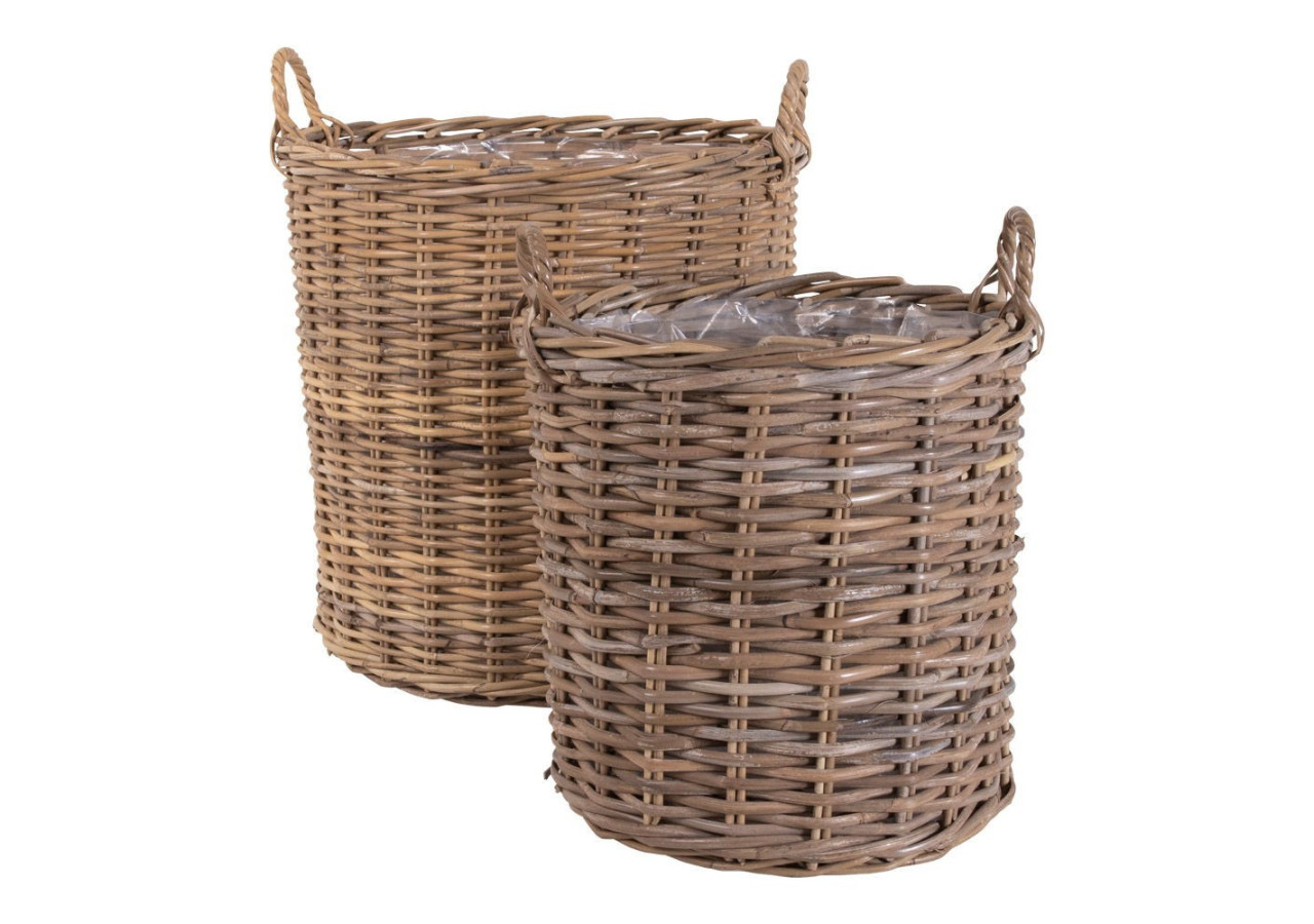 Ensemble de 2 Bacs Indo - Bacs ronds en kubu - 4401100 - House Nordic