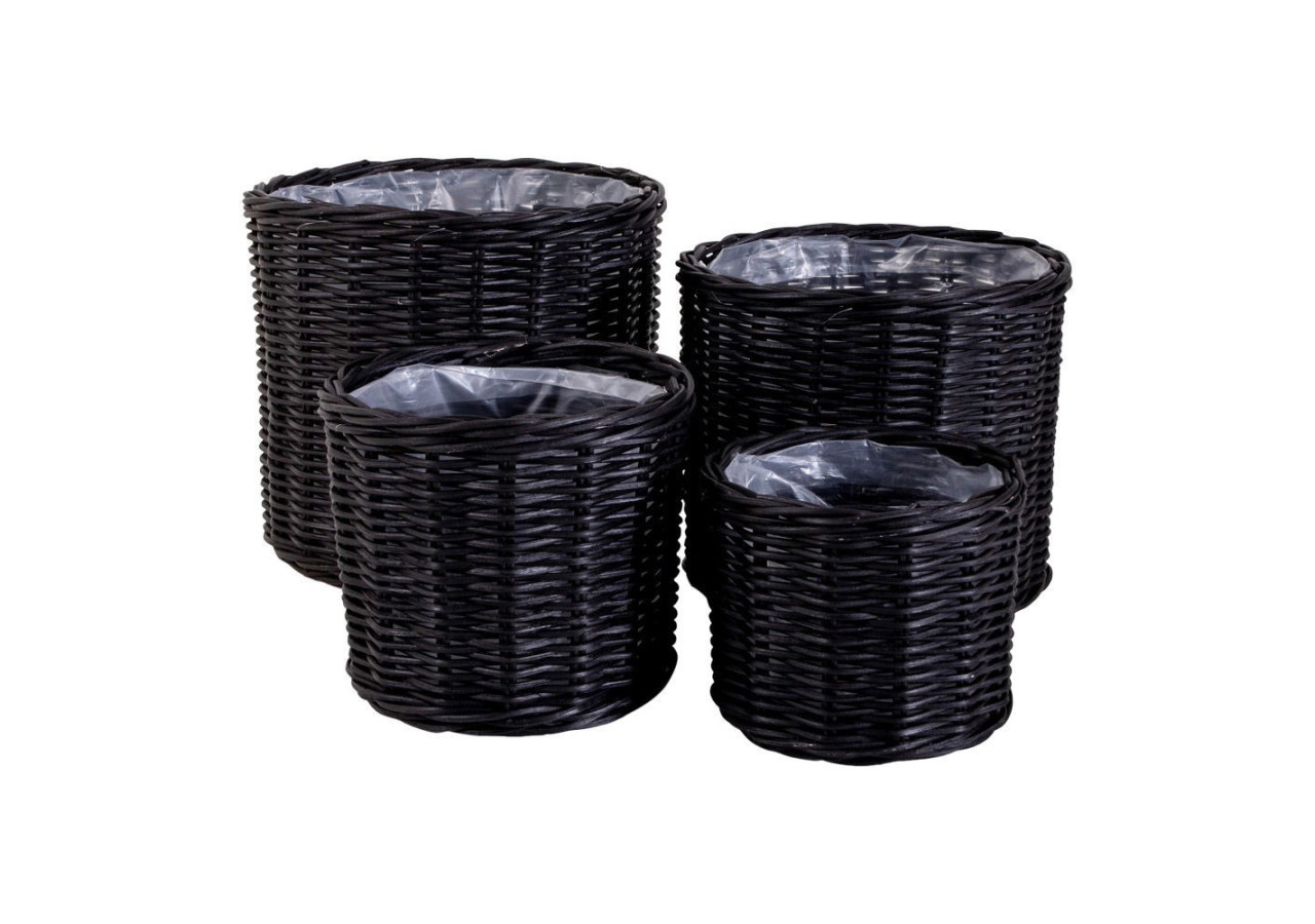Ensemble de 4 Bacs Bogor - Bacs ronds noirs avec doublure - 4401121 - House Nordic