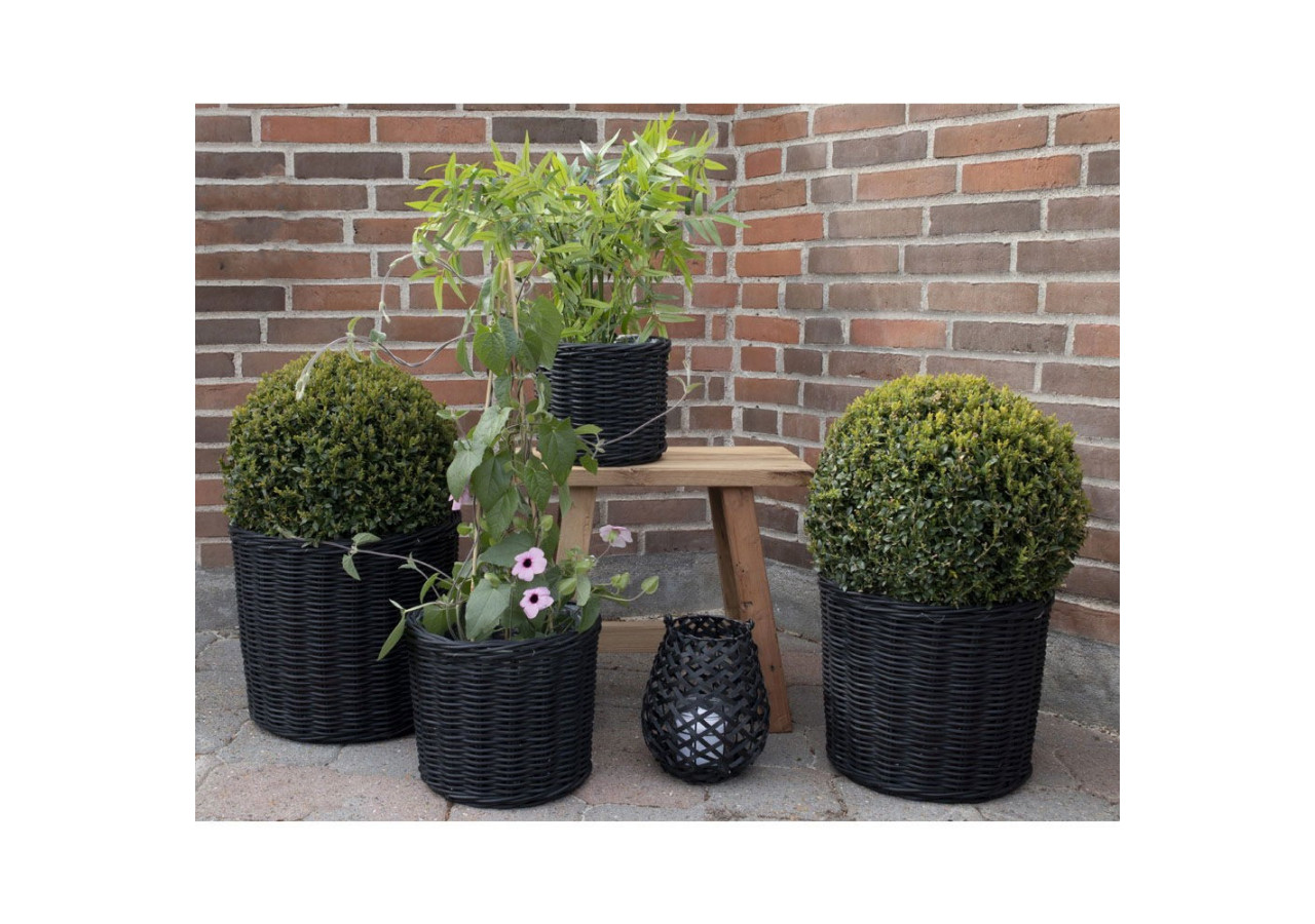 Ensemble de 4 Bacs Bogor - Bacs ronds noirs avec doublure - 4401121 - House Nordic