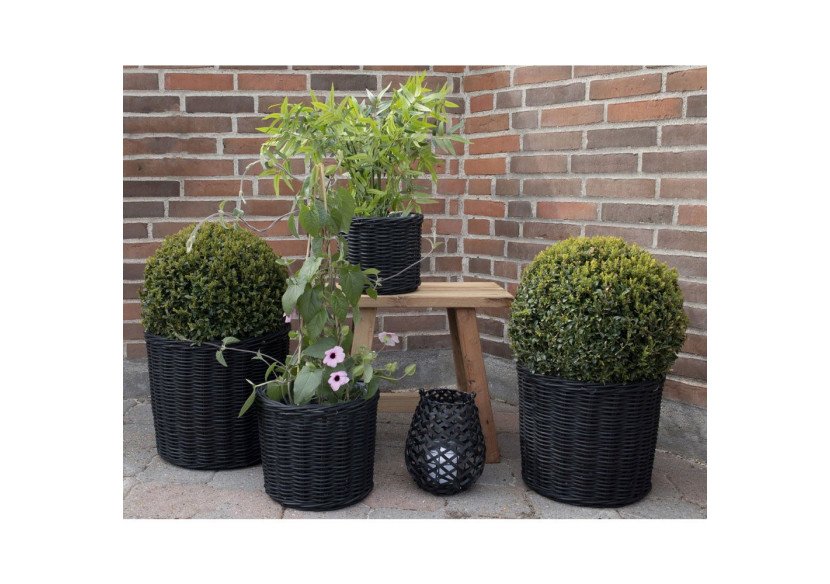 Ensemble de 4 Bacs Bogor - Bacs ronds noirs avec doublure - 4401121 - House Nordic