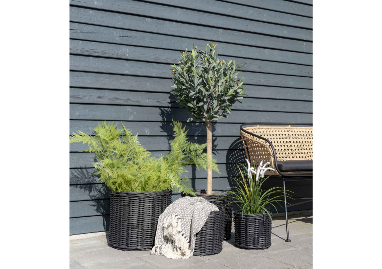 Ensemble de 4 Bacs Bogor - Bacs ronds noirs avec doublure - 4401121 - House Nordic